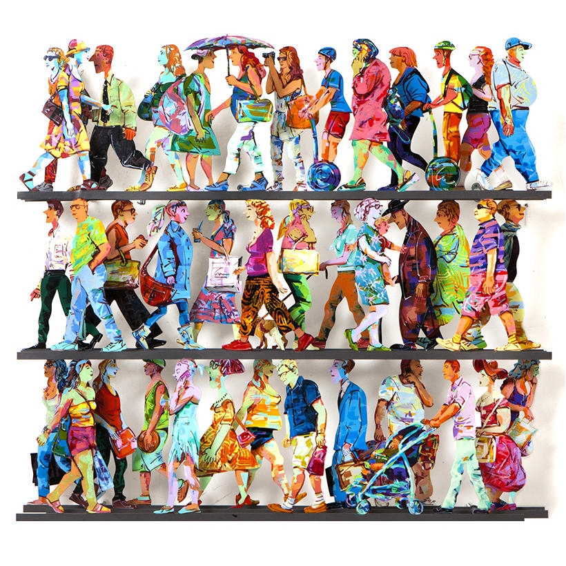 David Gerstein Hand Painted Limited Edition Wall Sculpture - Fifth Avenue (J) - 1