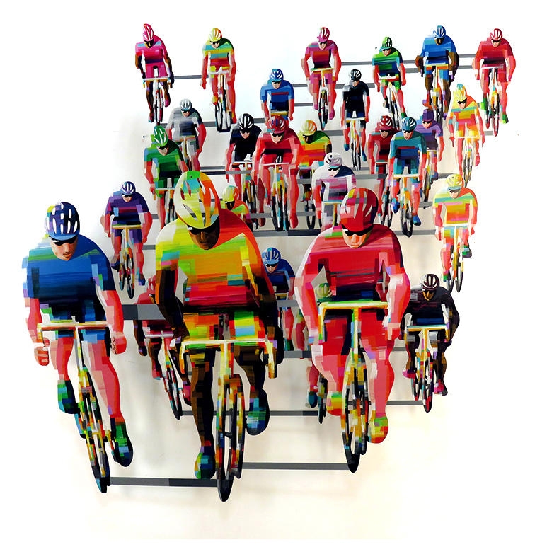 David Gerstein Limited Edition Hand Painted Wall Sculpture - Tour De France (Frontal) - 1