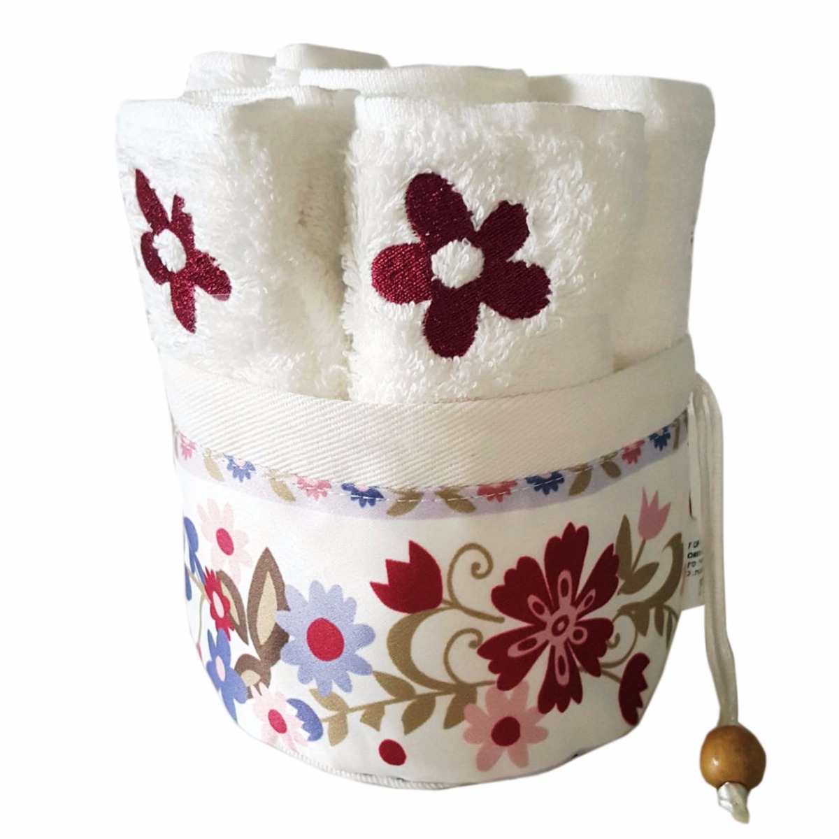 Dorit Judaica Set of 6 Cotton Hand Towels - Flowers - 1