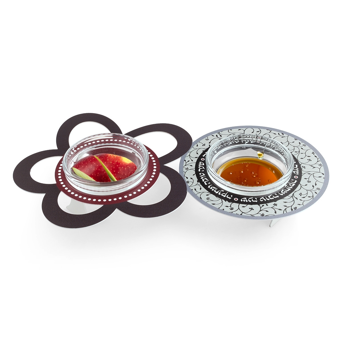 Dorit Judaica Rosh Hashanah Apples & Honey Dish Set  - 1