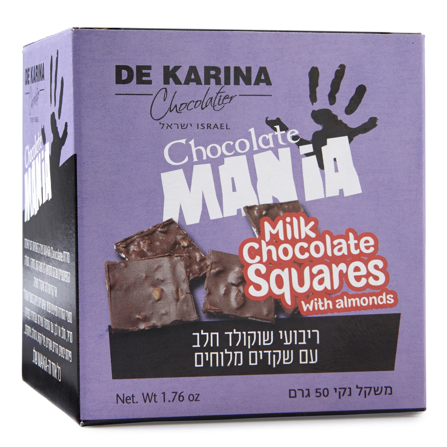 De Karina Mania Milk Chocolate Squares with Almonds - 1