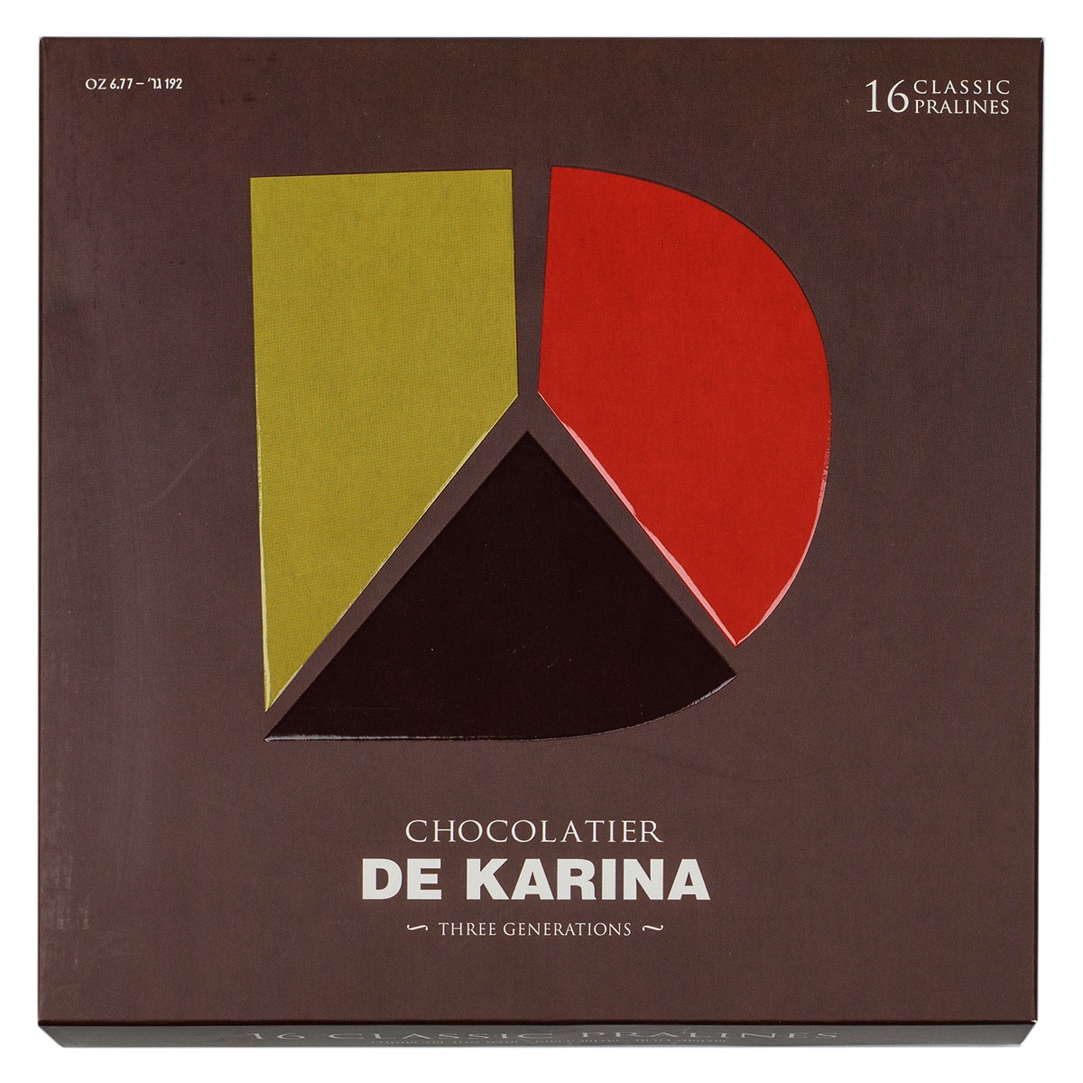 De Karina Handmade Dark Chocolate Pralines - Box of 16 (Vegan) - 1