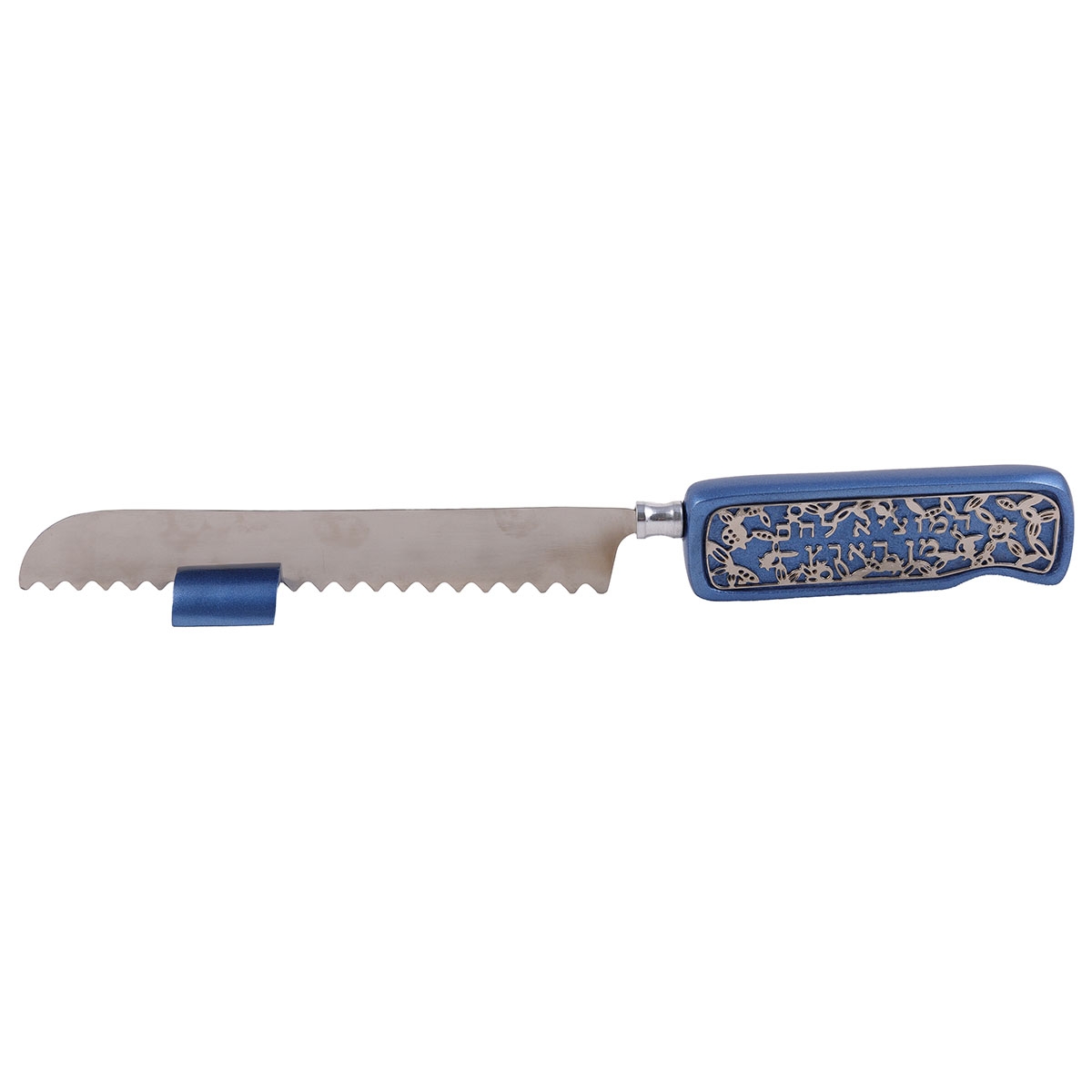 Yair Emanuel Pomegranate Challah Knife – Blue  - 1