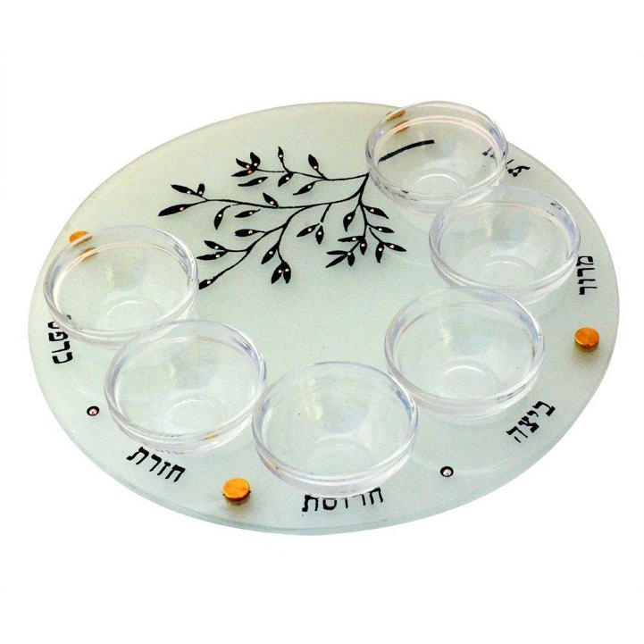 Ester Shahaf Glass Seder Plate - 1