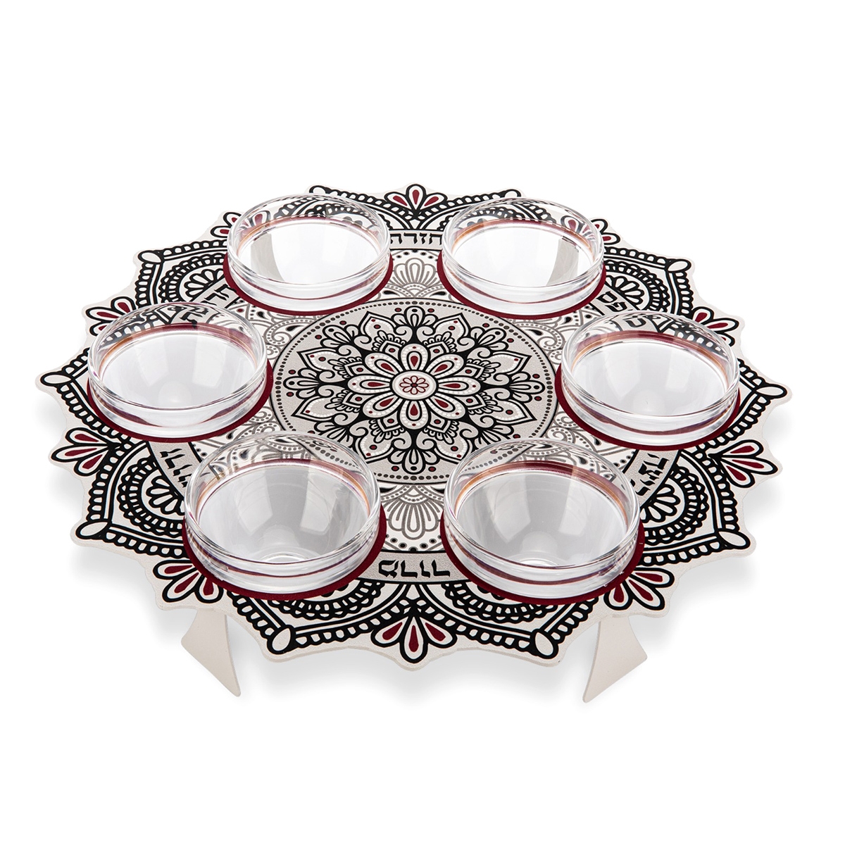 Seder Plate With Floral Mandala Design By Dorit Judaica - 1