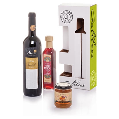Galilee's All Natural Gift Box with Wine and Honey - Set of 3 - 1