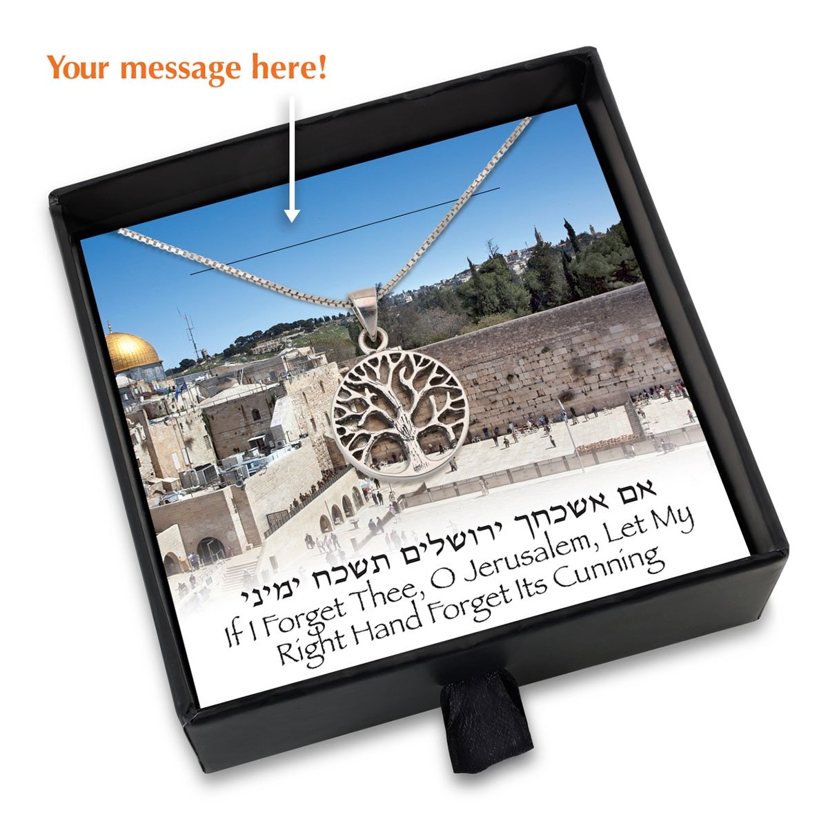 Jerusalem Gift Box With Tree of Life Necklace - Add a Personalized Message For Someone Special!!! - 1