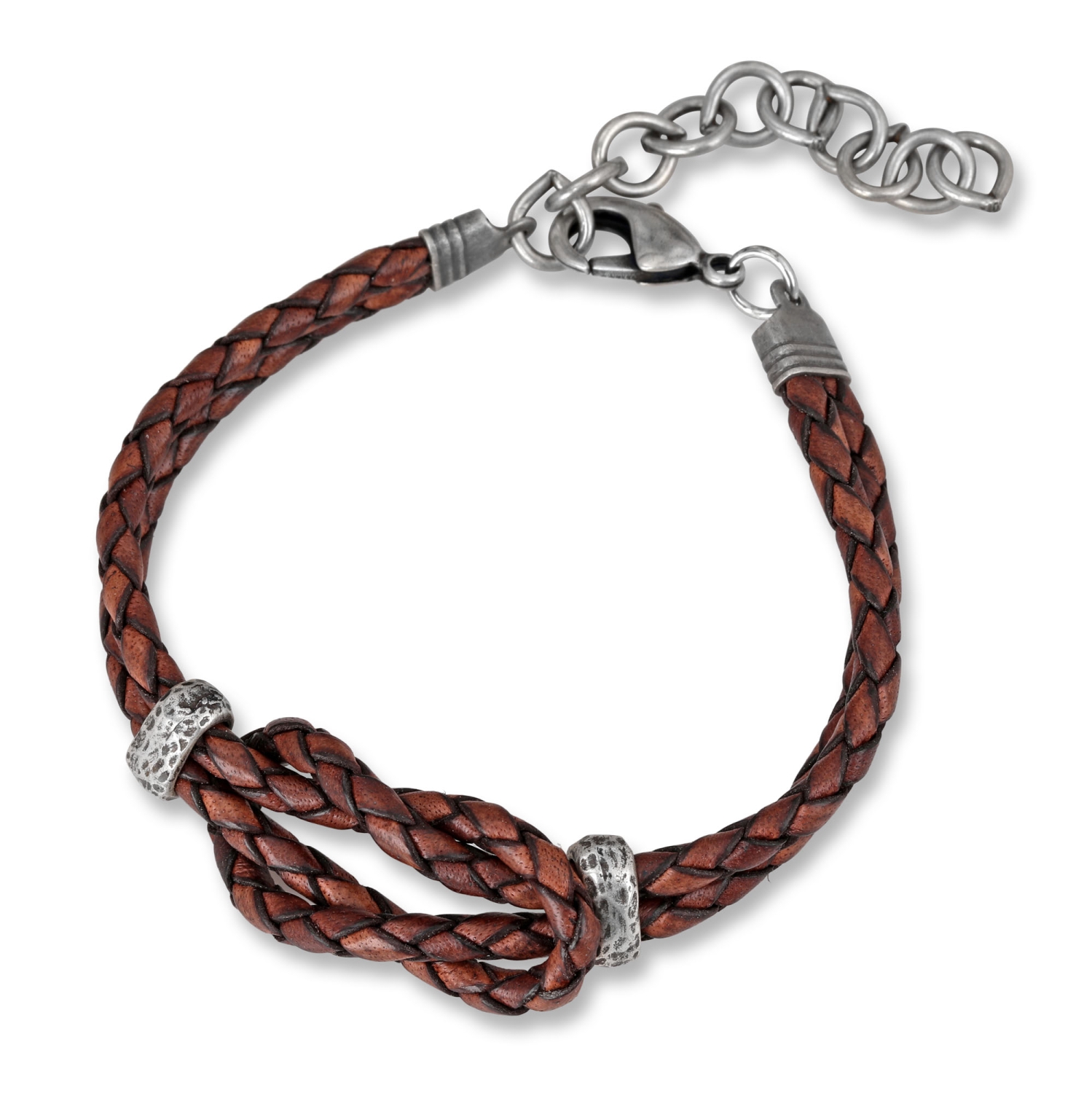 Galis Jewelry Double Strand Knotted Brown Leather Men’s Bracelet - 2