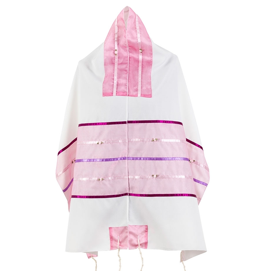 Ronit Gur Pink and Purple Floral Women's Tallit Set - 1