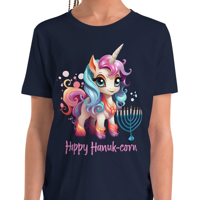 Happy Hanuk-Corn Youth Short Sleeve T-Shirt - 10