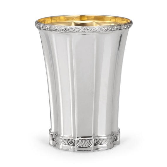 Hazorfim 925 Sterling Silver Kiddush Cup - Cobalt (Plain) - 1