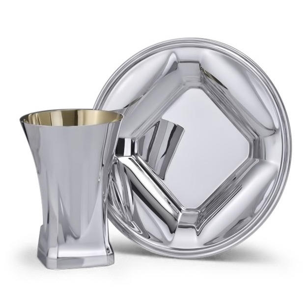 Hazorfim 925 Sterling Silver Kiddush Cup Set - Lior - 1