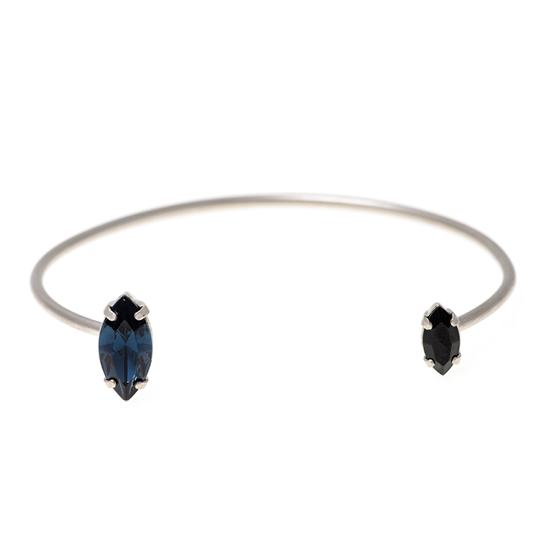 Hagar Satat Silver Plated Swarovski Crystals Bracelet – Blue - 1