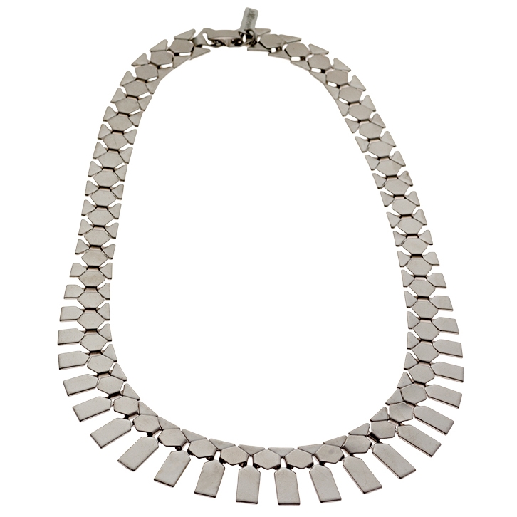 Hagar Satat Silver Plated Geometric Choker Necklace - 1