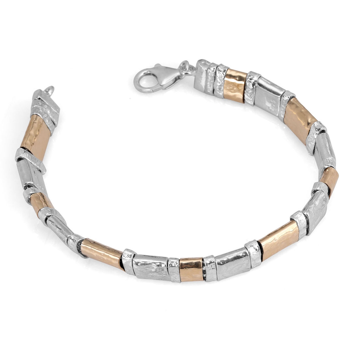 Moriah Jewelry Flattened 925 Sterling Silver Beads Bracelet - 1