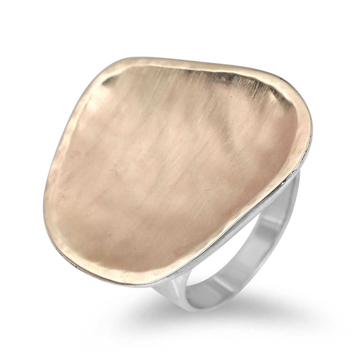 Moriah Jewelry Matte Contemporary Gold and Sterling Silver Ring  - 1