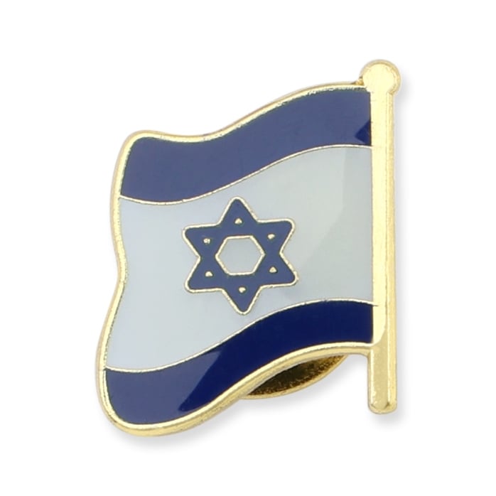 Israeli Flag Enamel Metal Lapel Pin - 1