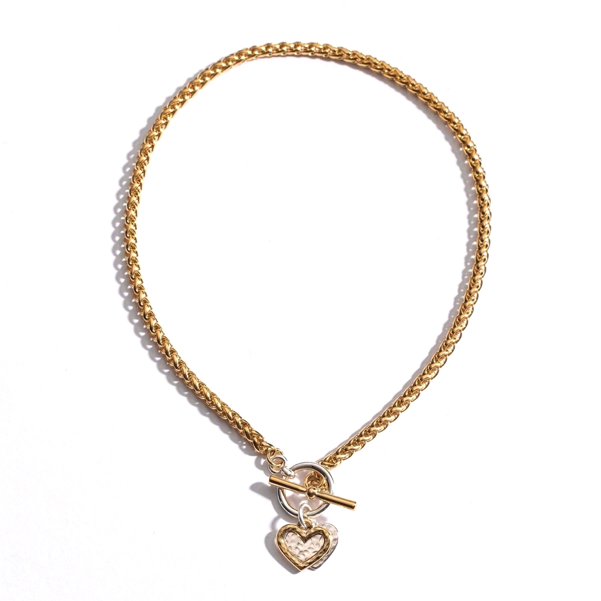 Danon Sterling Silver and 24K Gold-Plated Double Heart Necklace, Jewish  Jewelry