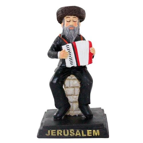 Jerusalem Hasid Playing Accordion Figurine - 1