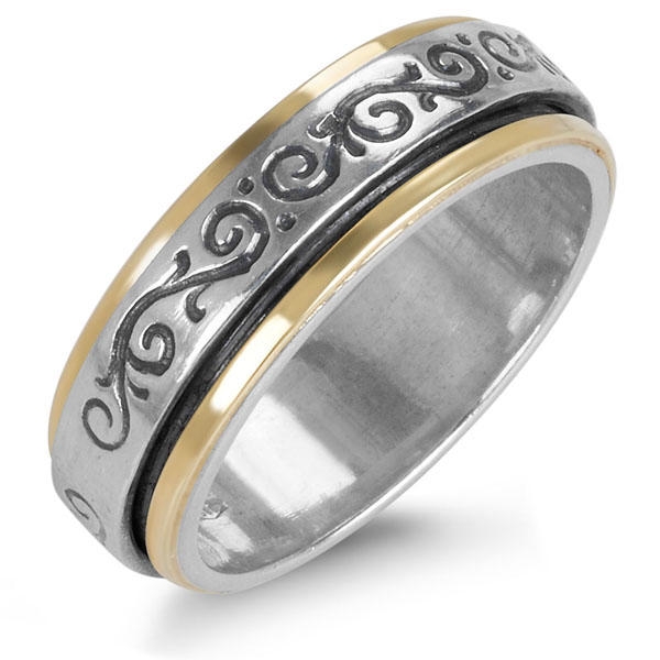 14K Gold and Sterling Silver Ring (Choice of Blessings) - 1