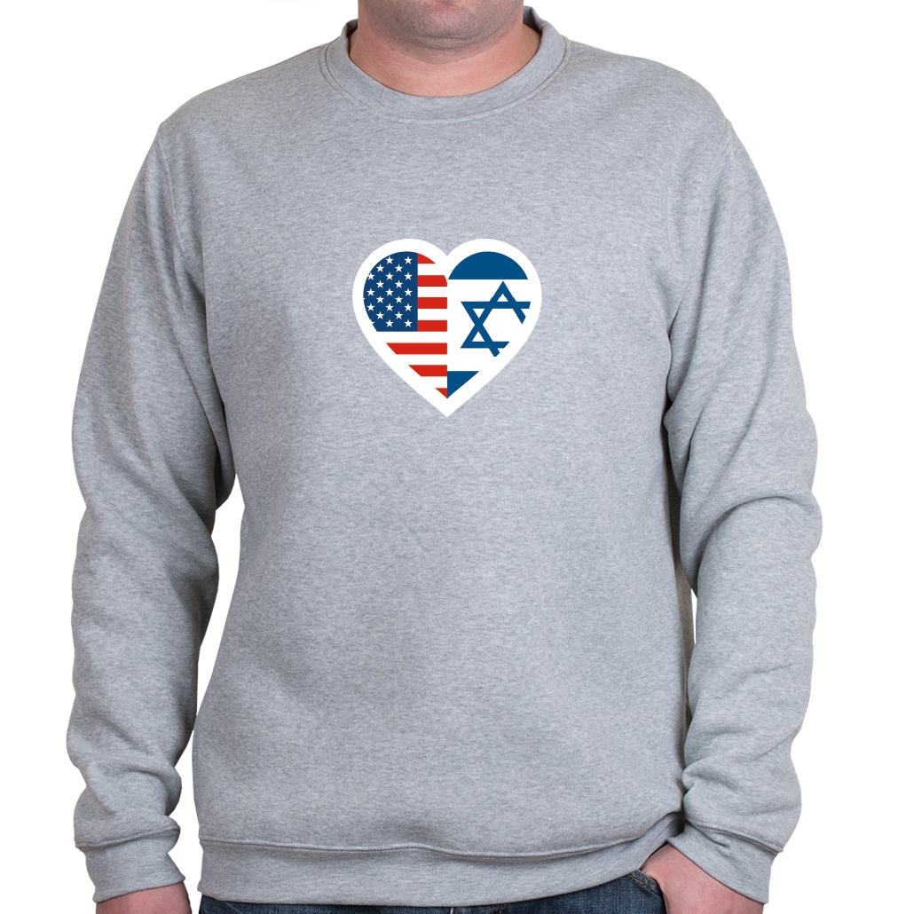 Israel - USA Heart Sweatshirt. Variety of Colors - 2