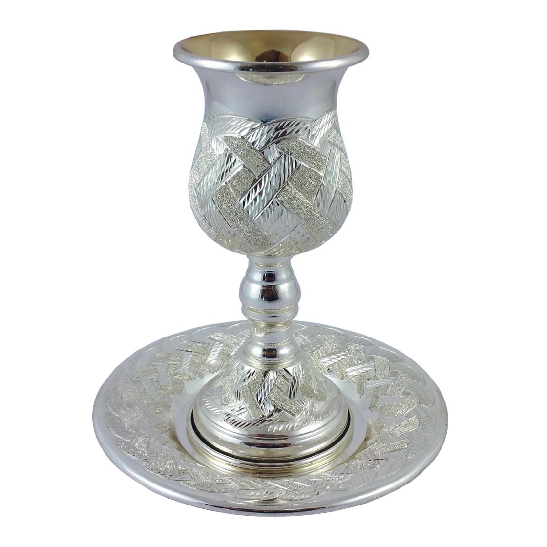 Fine Silver Plated Elijah's Cup - Woven - 1