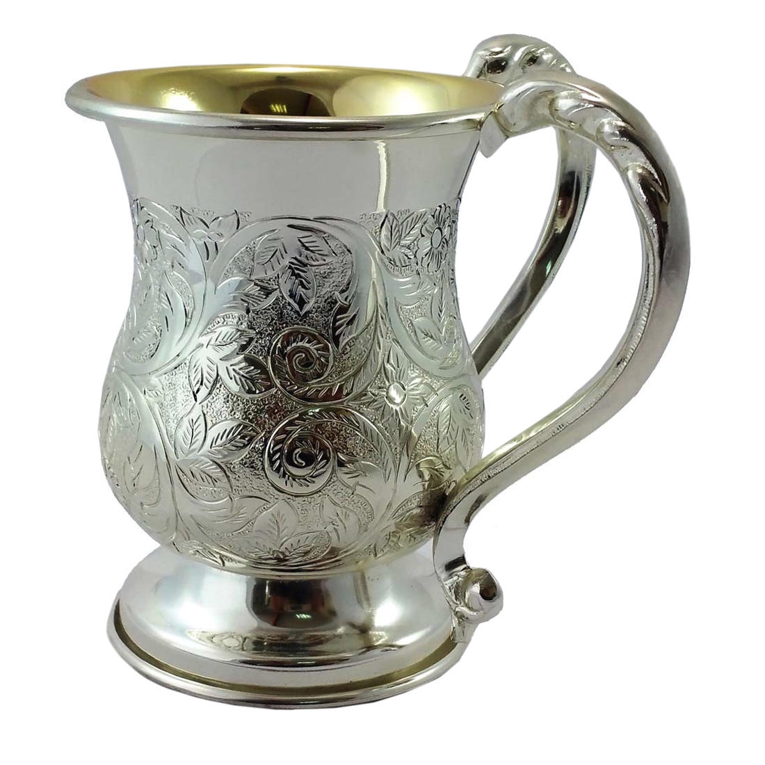 Fine Silver Plated Aluminum Washing Cup - Baroque - 1