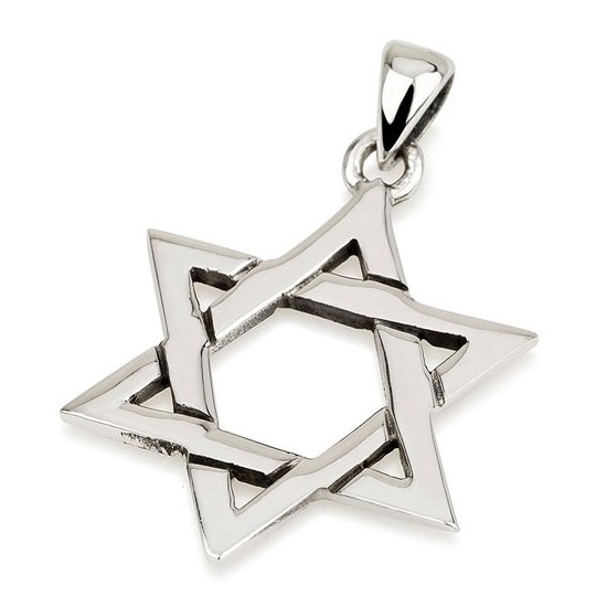 Large 925 Sterling Silver and Rhodium-Plated Star of David Pendant ...