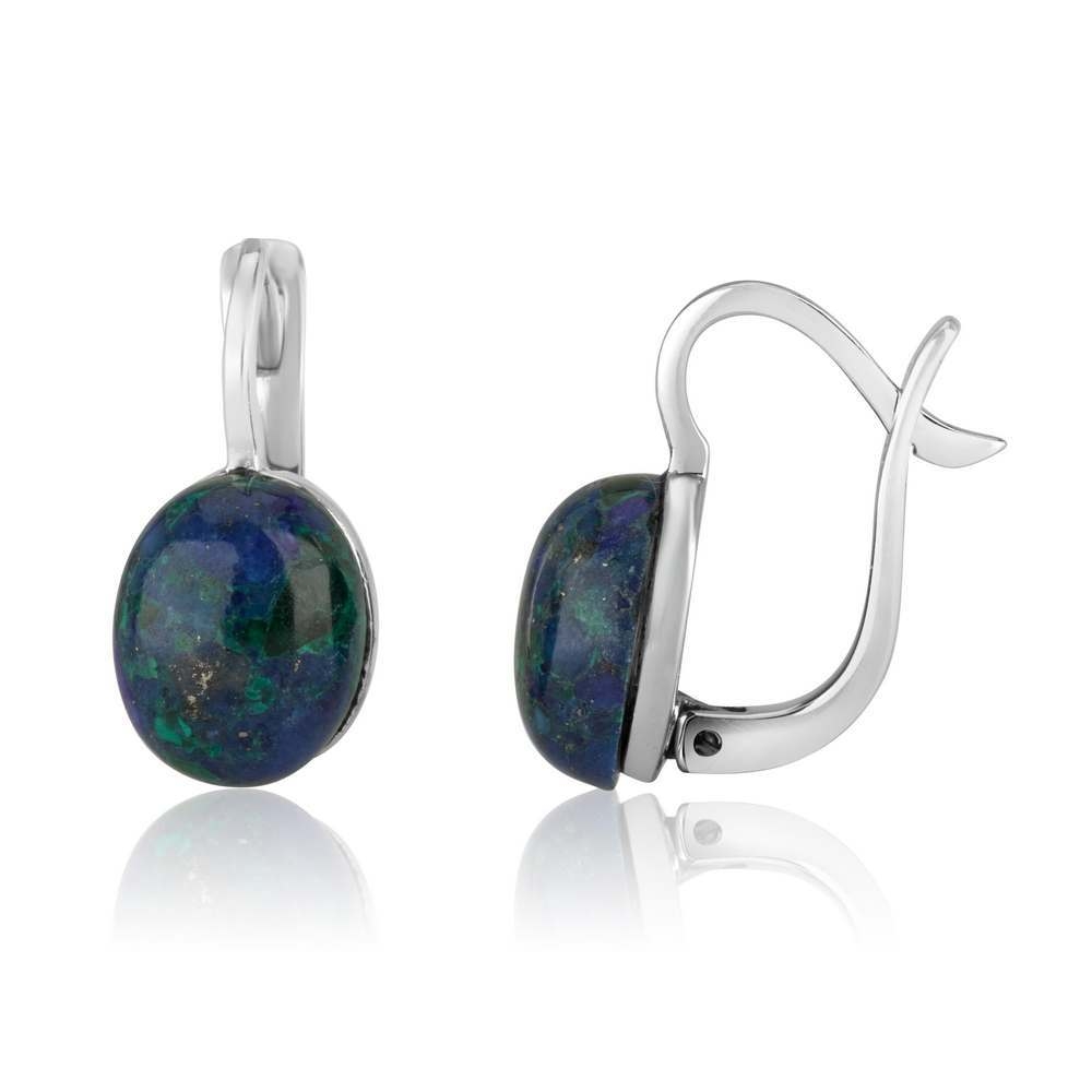 Marina Jewelry Sterling Silver Earrings With Eilat Stone - 1