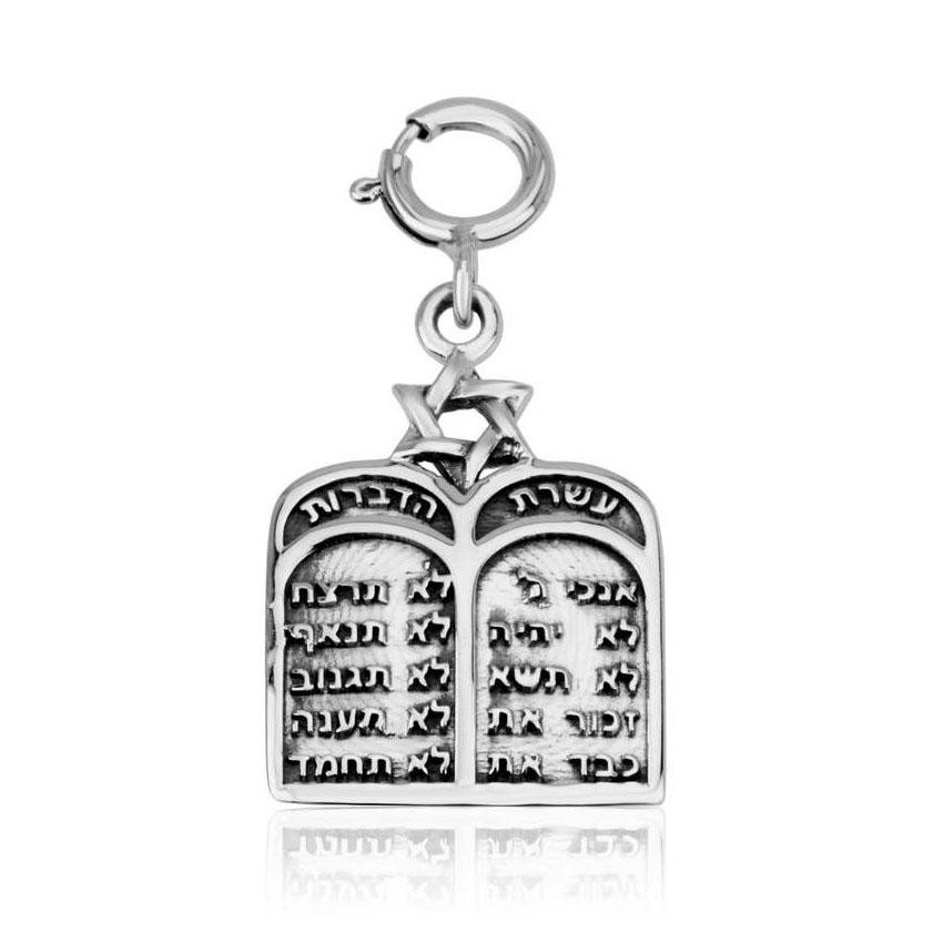 Marina Jewelry Silver Ten Commandments Clip-on Charm - 1