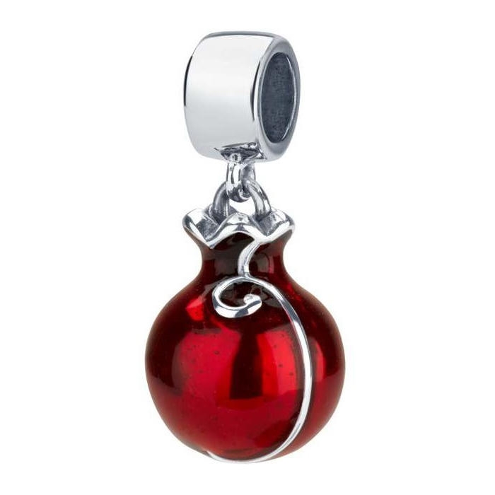 Marina Jewelry Silver Swirl Pomegranate Pendant Charm - 1