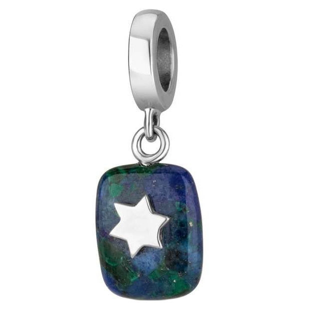 Marina Jewelry Star of David Eilat Stone and 925 Sterling Silver Hanging Charm - 1