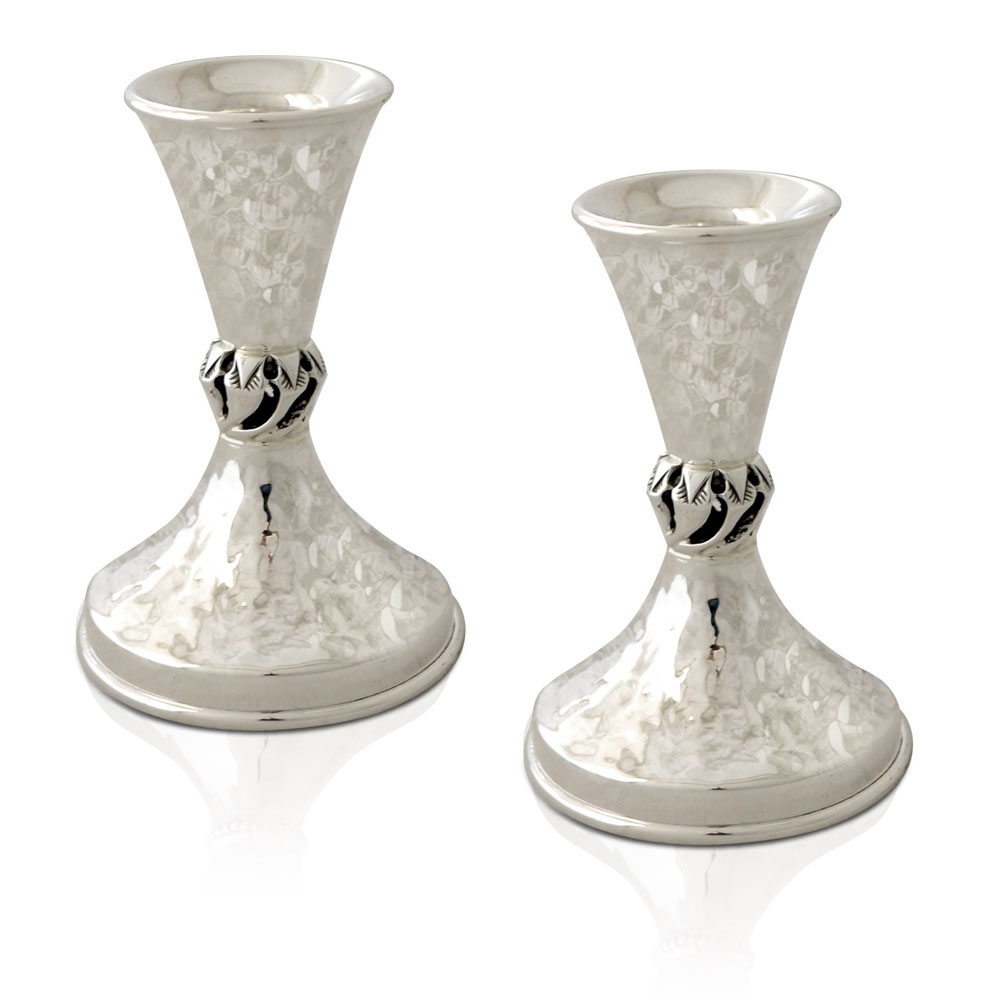Nadav Art Handcrafted Sterling Silver Candlesticks – Sarit - 1