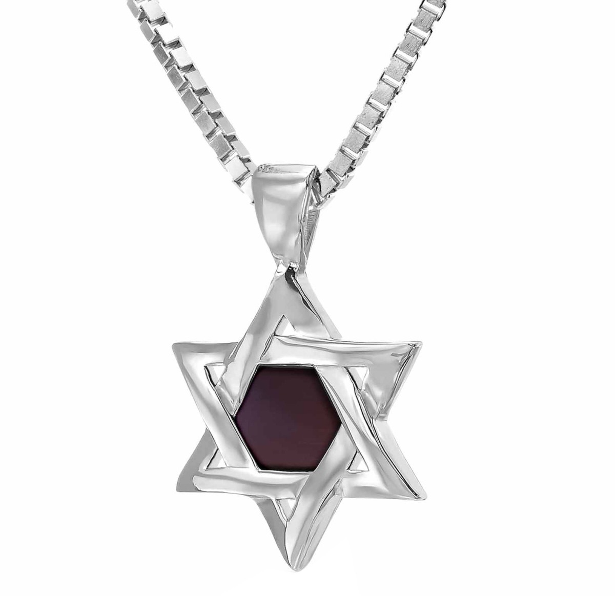 Star of David Necklace with Micro-Inscribed Bible Chip - Silver or 14K Gold - 1