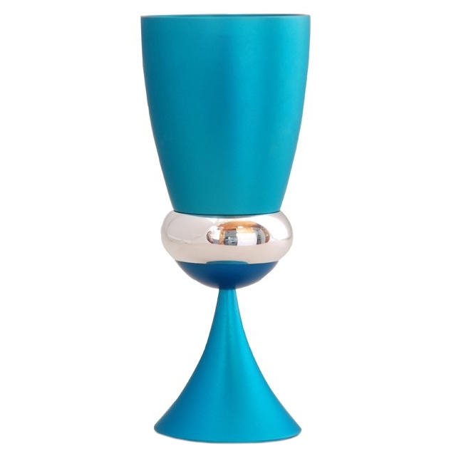 Nadav Art Anodized Aluminum Goblet Havdalah Set - Curved Turquoise Cup - 1