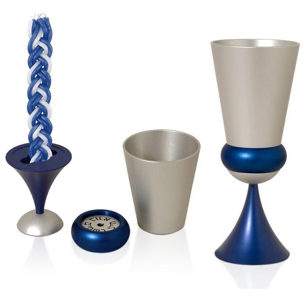 Nadav Art Anodized Aluminum Goblet Havdalah Set - Straight-Edged Cup (Choice of Colors) - 6