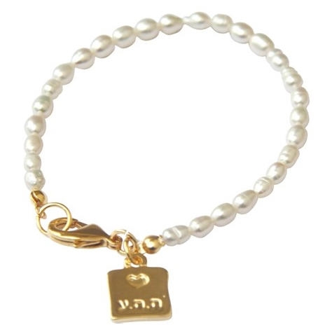  Gold Plated and Pearl Bracelet - Love and Protection - 1