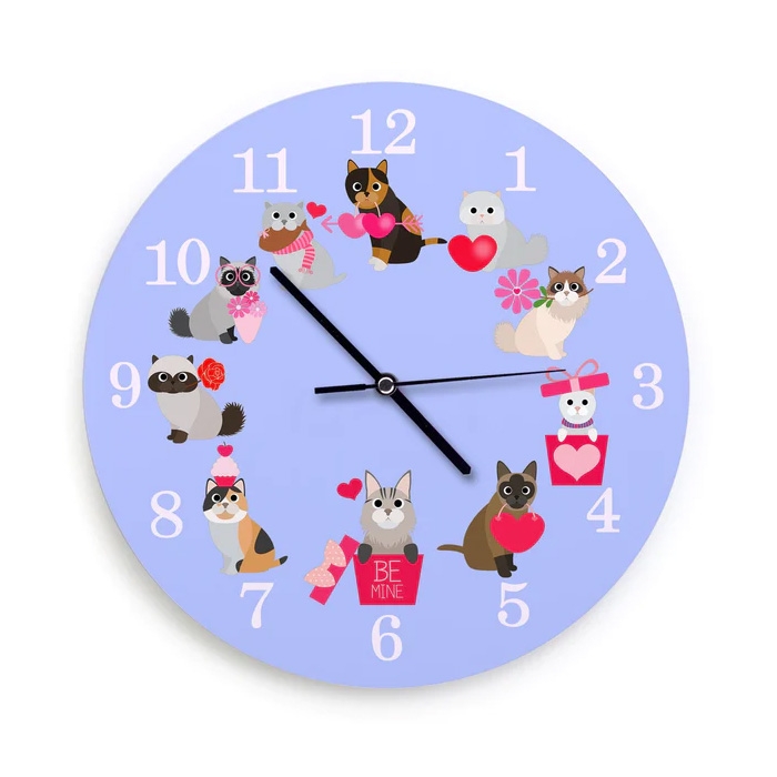 Ofek Wertman Cat Lover Wooden Clock  - 1