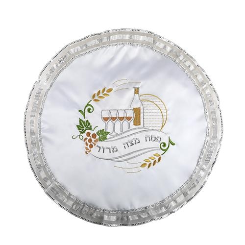 Passover Satin Circular Matzah Cover - 1
