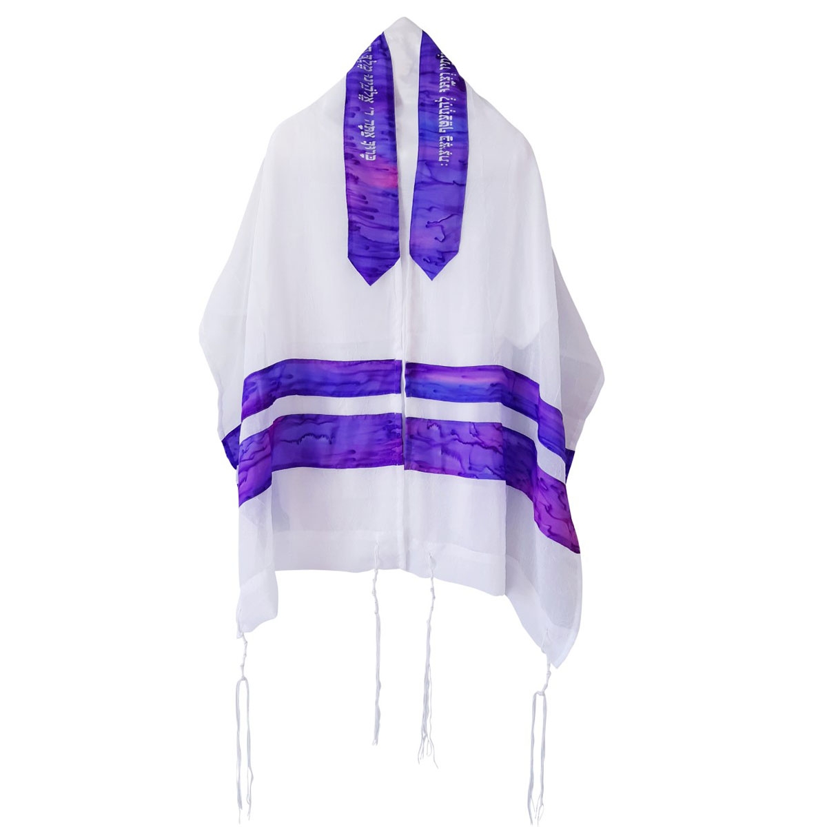 Galilee Silks Stylish Purple and Lilac Women's Tallit (Prayer Shawl) Set - 1