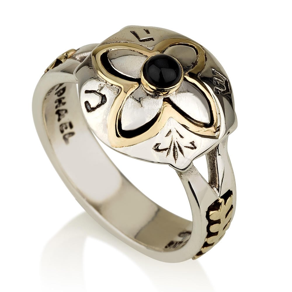 Sterling Silver and 14K Gold Flower in My Garden Ring (Five Metals) - 4
