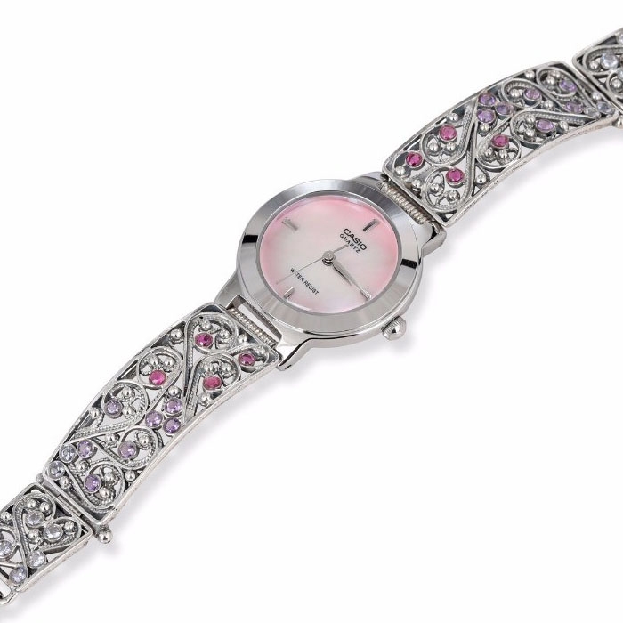 Rafael Jewelry Filigree Ruby and Amethyst 925 Sterling Silver Watch - 1
