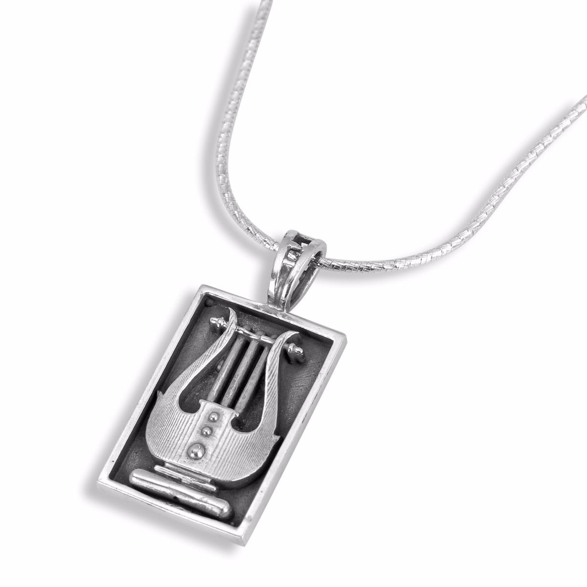 Rafael Jewelry Harp 925 Sterling Silver Necklace - 1