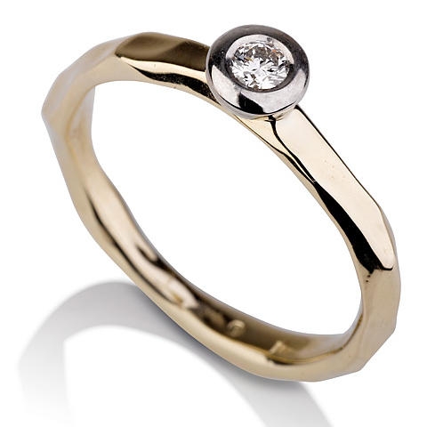 14K Yellow Gold Diamond Wedding Ring - 1