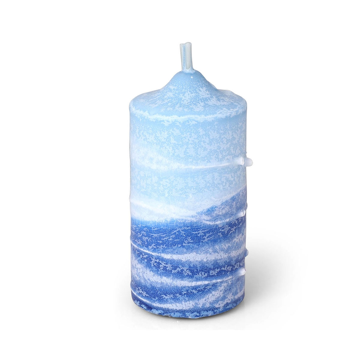 Small Candle Pillar – Shades of Blue - 1
