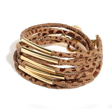 SEA Smadar Eliasaf Gold-Plated Pipes Leopard Bracelet - 1