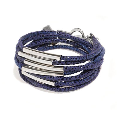 SEA Smadar Eliasaf Pipes Blue Leather Bracelet - 1