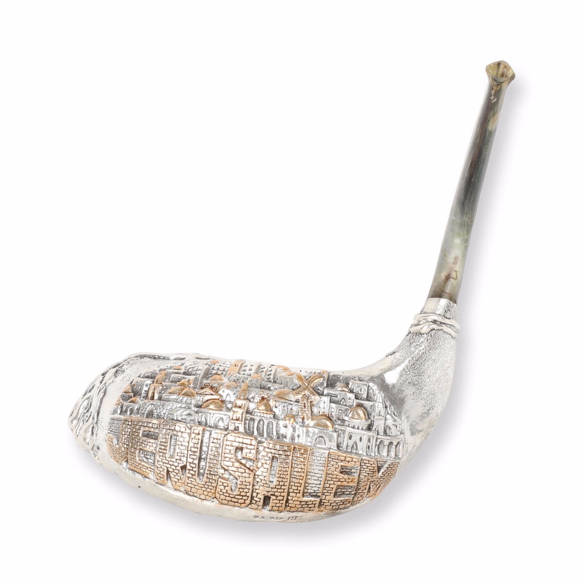 925 Sterling Silver Plated Classic Shofar – Jerusalem (Choice of Sizes) - 1