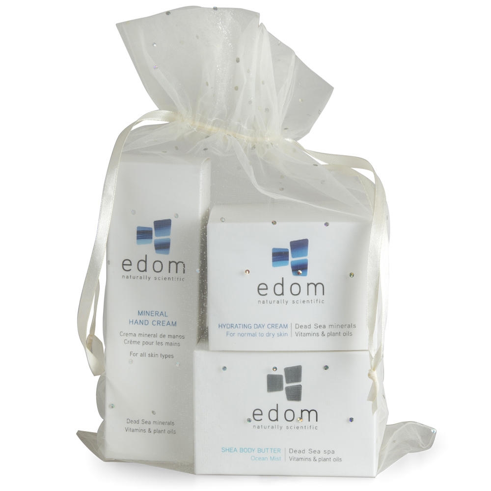 Edom Spa Kit: Mineral Hand Cream, Hydrating Day Cream, Shea Body Butter - 1