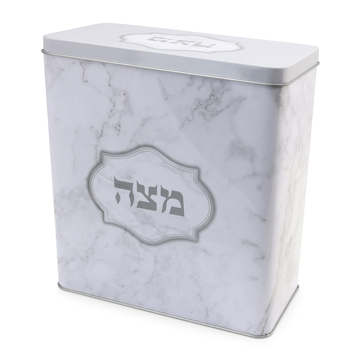 Tin Matzah Box With Marble Design - 1